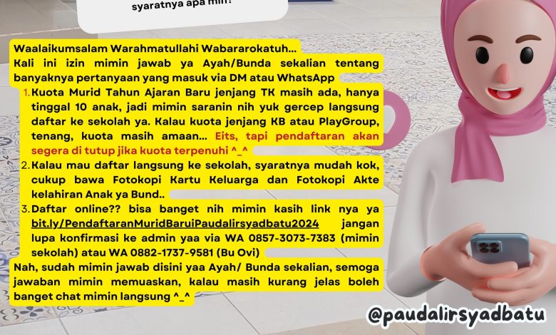PPDB PAUD Al Irsyad Batu