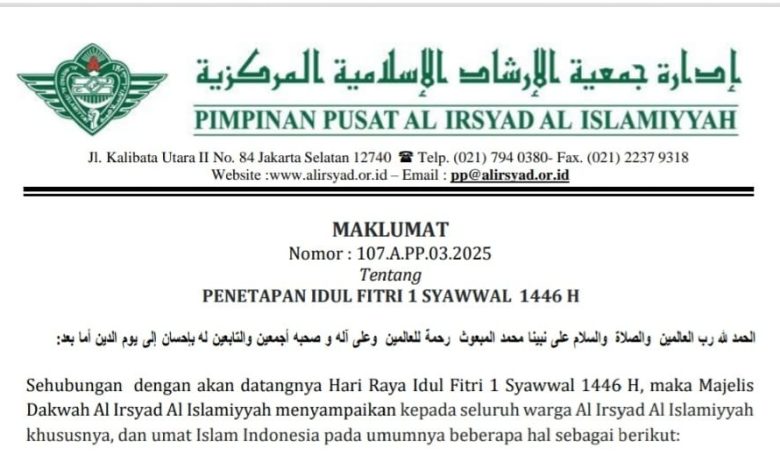 maklumat penetapan tanggal hari raya idul fitri