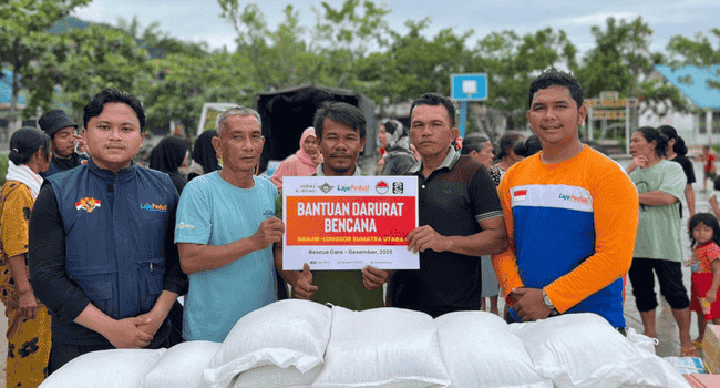 LAZNAS Al Irsyad menyalurkan sejumlah bantuan kebutuhan pokok kepada warga Desa Onan Tukka, Kabupaten Tapanuli Tengah