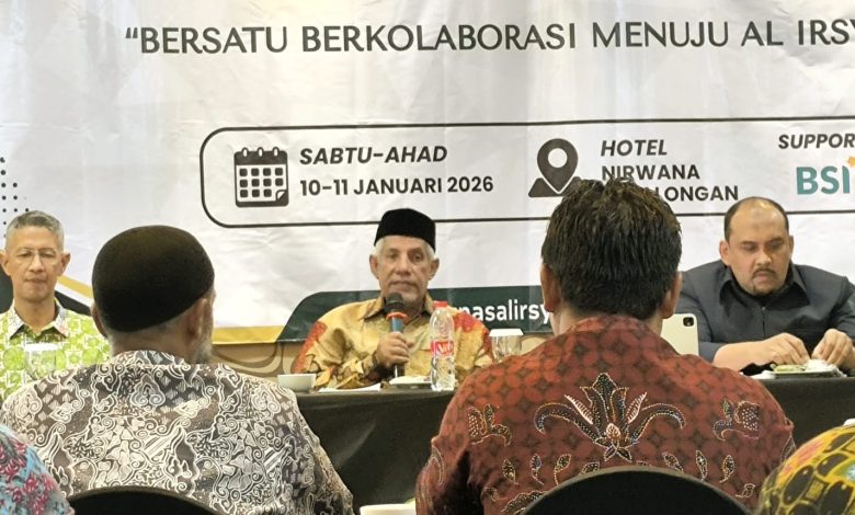 Ketum PP Al Irsyad Al Islamiyyah, Prof. Faisol Nasar bin Madi, M.A., membuka Rakernas LAZNAS Al Irsyad di Hotel Nirwana, Kota Pekalongan.